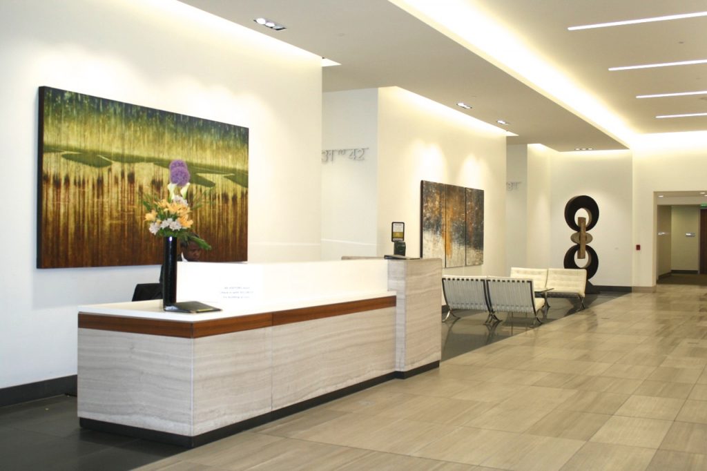 Lobby of 44 Montgomery, San Francisco | Artists: Robin Denevan + Thea Schrack